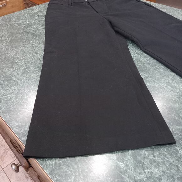 Old Navy High Rise Wide Leg Flare Crop Chino Dress Pants Women's Size 10 Black - Picture 2 of 13